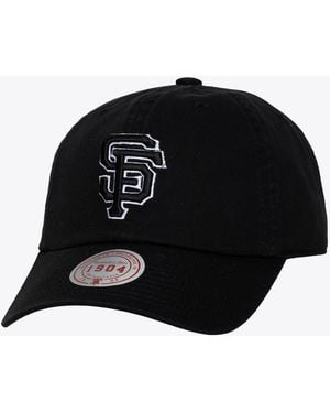 Mitchell & Ness And White San Francisco Giants 1904 Strapback Adjustable Hat - Black