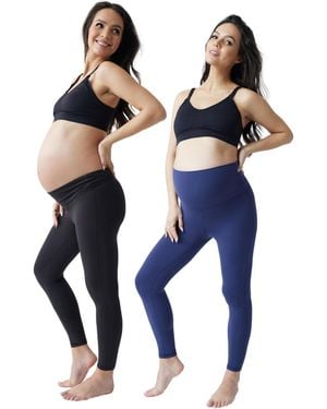 Ingrid & Isabel Ingrid + Isabel Maternity Foldover legging Bundle - Blue