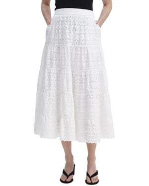 Finery London Siobhan Tiered High-waisted Midi Skirt - White
