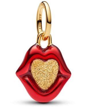 PANDORA Plated The Lips Of Love Charm - Red