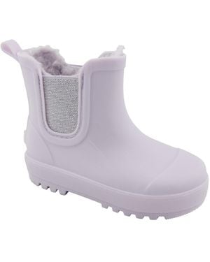 BEARPAW Toddler Faux Fur Lined Chelsea Waterproof Rain Boots - Purple