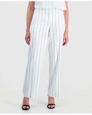 Kasper Ava Striped Wide-leg Pants - White