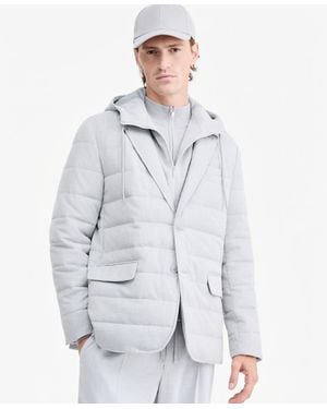 Alfani Tech Stretch Single-breasted Quilted Blazer - White
