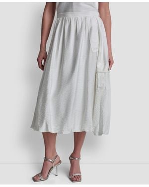 DKNY Pull-on Bubble Hem Cargo Skirt - Gray