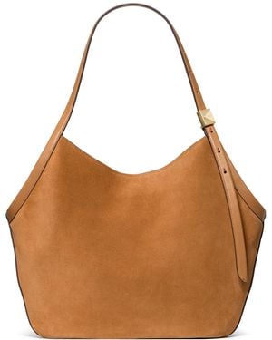 Kate Spade Deco Large Suede Tulip Tote Bag - Brown