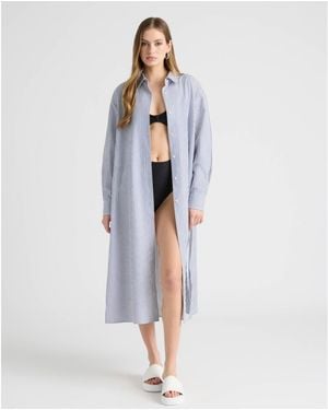 NVLT Long Shirt Dress - White