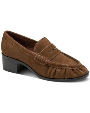 DKNY Ladey Slip-on Heeled Loafer Pumps - Brown