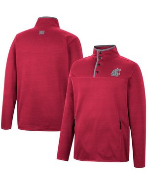 Colosseum Athletics Washington State Cougars Rebound Quarter-snap Jacket - Red