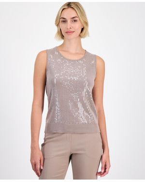 Anne Klein Sequin Tank Top - Multicolor