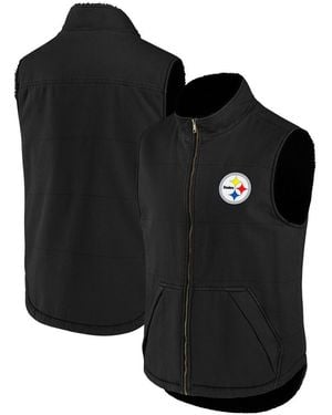Fanatics Nfl X Darius Rucker Collection By Pittsburgh Steelers Sherpa-lined Full-zip Vest - Black