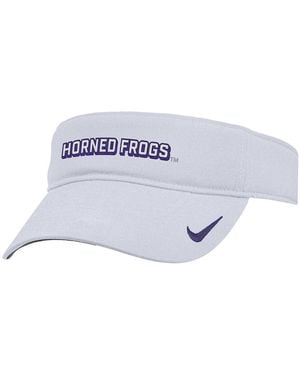 Nike Tcu Horned Frogs 2025 On-field Ace Performance Adjustable Visor Hat - White