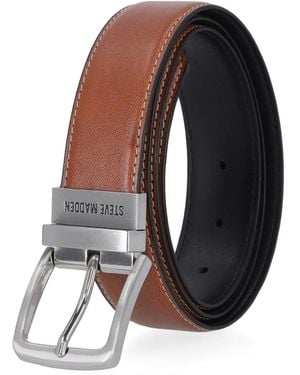 Steve Madden 35mm Casual Feather Edge Belt - Blue