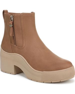 Dr. Scholls Time Off Up Zip Platform Short Boots - Brown