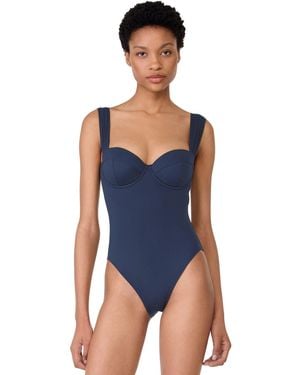 Kate Spade Sweetheart Underwire Cutout One-piece Swimsuit - Blue