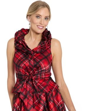 Muse Cowl Neck Sleeveless Top - Red