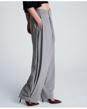 Kenneth Cole High-rise Accordion Side-pleat Wide-leg Pants - Gray