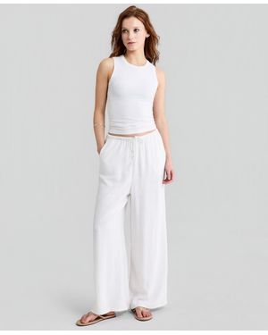 And Now This Striped Eyelet Wide-leg Pants - White