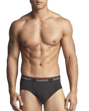 Stanfield's Cotton Stretch 3 Pack Brief Underwear - Black
