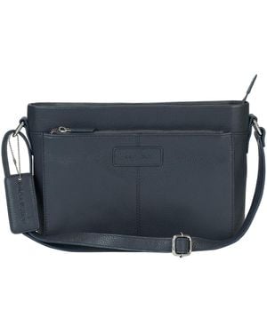 Mancini Pebble Loretta Leather Crossbody Handbag - Blue