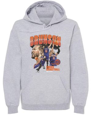500 Level Jalen Brunson New York Knicks Collage Pullover Hoodie - White