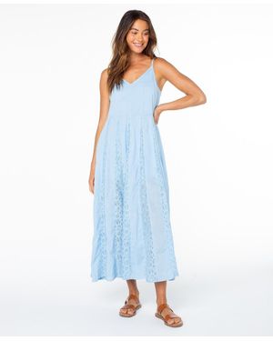 Roxy Jardin Bloom V-neck Maxi Dress - Blue