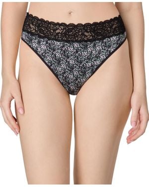 Maidenform Everyday Pretty Lace Hi Cut Brief Panty - Black