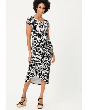 Olsen Modern Zebra Faux Wrap Dress - White