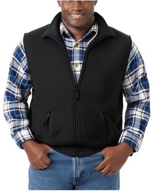 Kingsize Big & Tall Explorer Plush Fleece Zip Vest - Black