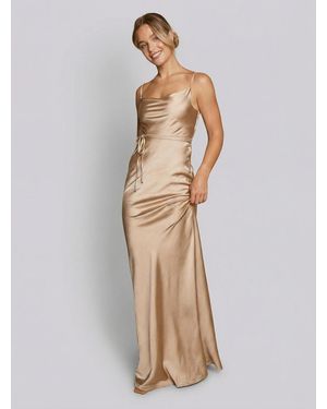 Six Stories Cami Cowl Front Satin Bridesmaid Dress - Natural