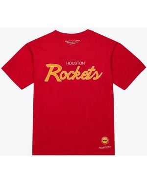 Mitchell & Ness Houston Rockets Vintage Short-sleeve Crew Neck T-shirt - Red