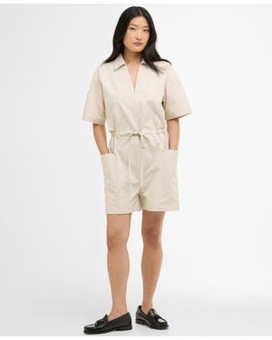 Barbour Kirby Notched-collar Playsuit - Natural