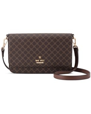 Nine West Luela Phone Small Wallet Crossbody Handbag - Brown