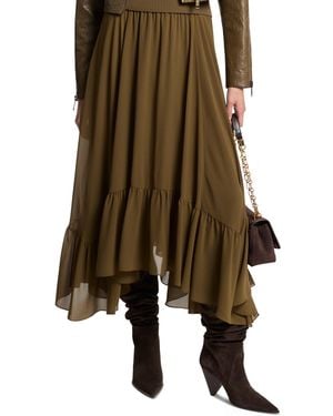 Michael Kors High-low Mid-rise Skirt - Natural
