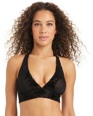 BarIII Place In The Sun Banded Halter Bra - Black