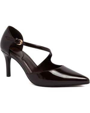 Jones New York Idolene Asymmetrical Pointed Toe Pumps - Brown