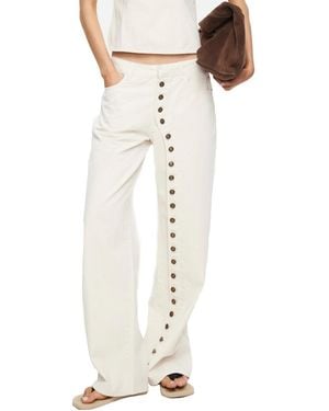 Lioness Button-front Penny Pants - Natural
