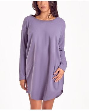 iCollection Baby Waffle Stretch-knit Sleep Shirt - Purple