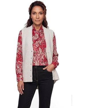 Olsen Boucle Knit Vest - Red
