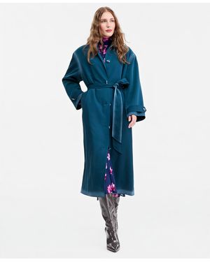 Jonathan Cohen X Macy's Ombre-effect Long Trench Coat - Blue