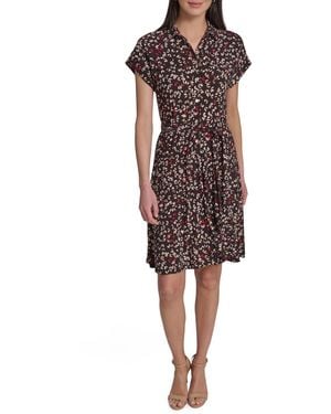 Tommy Hilfiger Short-sleeve Self-tie Jersey Shirtdress - Red