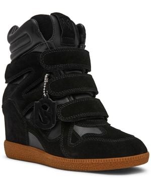 Steve Madden Mavis High-top Lace-up Wedge Sneakers - Black