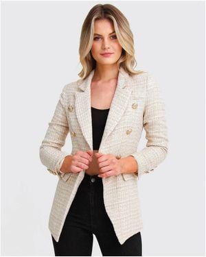 Belle & Bloom Princess Polina Tweed Blazer - Natural