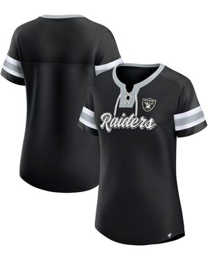 Fanatics Las Vegas Raiders Plus Size Original State Lace-up T-shirt - Black