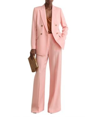 Reiss Double-breasted Peak-lapel Suit Blazer - Pink
