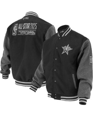 FISLL And 2025 All-star Game Full-snap Varsity Jacket - Black