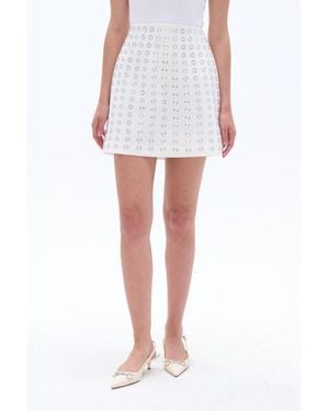 Nocturne Eyelet Detailed Mini Skirt - White