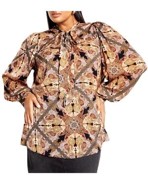 City Chic Plus Size Lucille Print Shirt - Multicolor