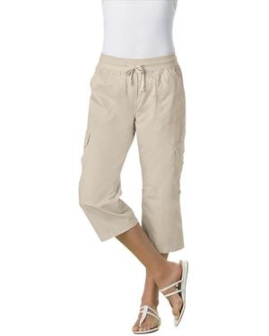 Woman Within Plus Size Convertible Length Cargo Capri/bermuda - Natural
