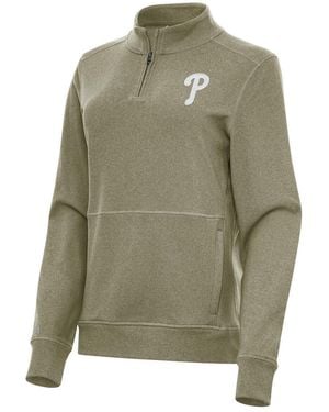 Antigua Philadelphia Phillies Crush Quarter-zip Jacket - Green