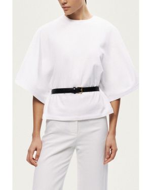 Nocturne Belted Oversized T-shirt - White